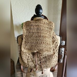 Tan Woven Backpack
